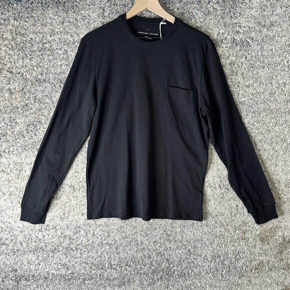 Everlane Shirt Mens Medium Black Organic Cotton Long-Sleeve Pocket Tee Uniform - Picture 1 of 9